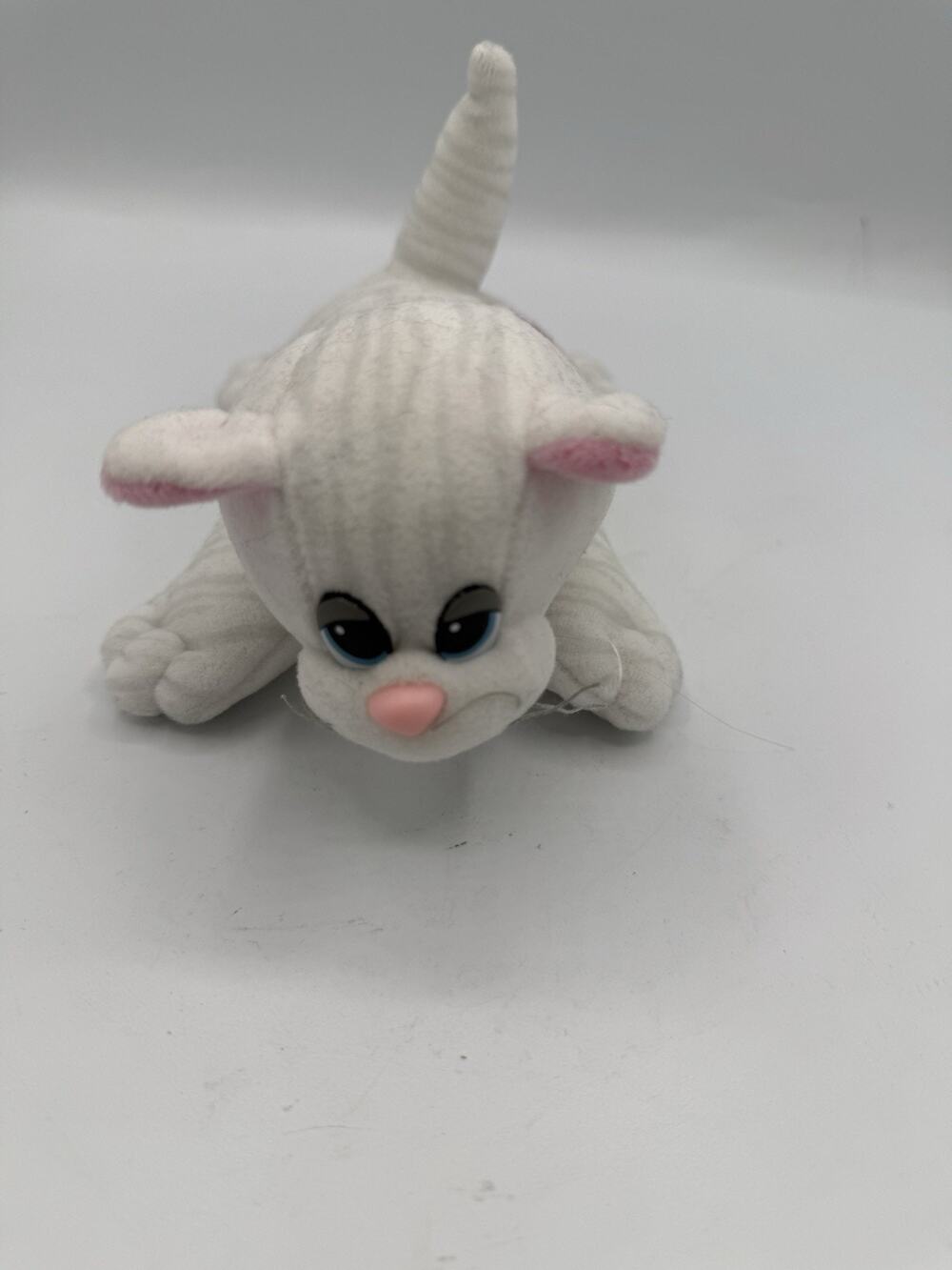 Vintage Tonka Pound Purries White Gray Striped Kitten Cat 7” Plush 1980s
